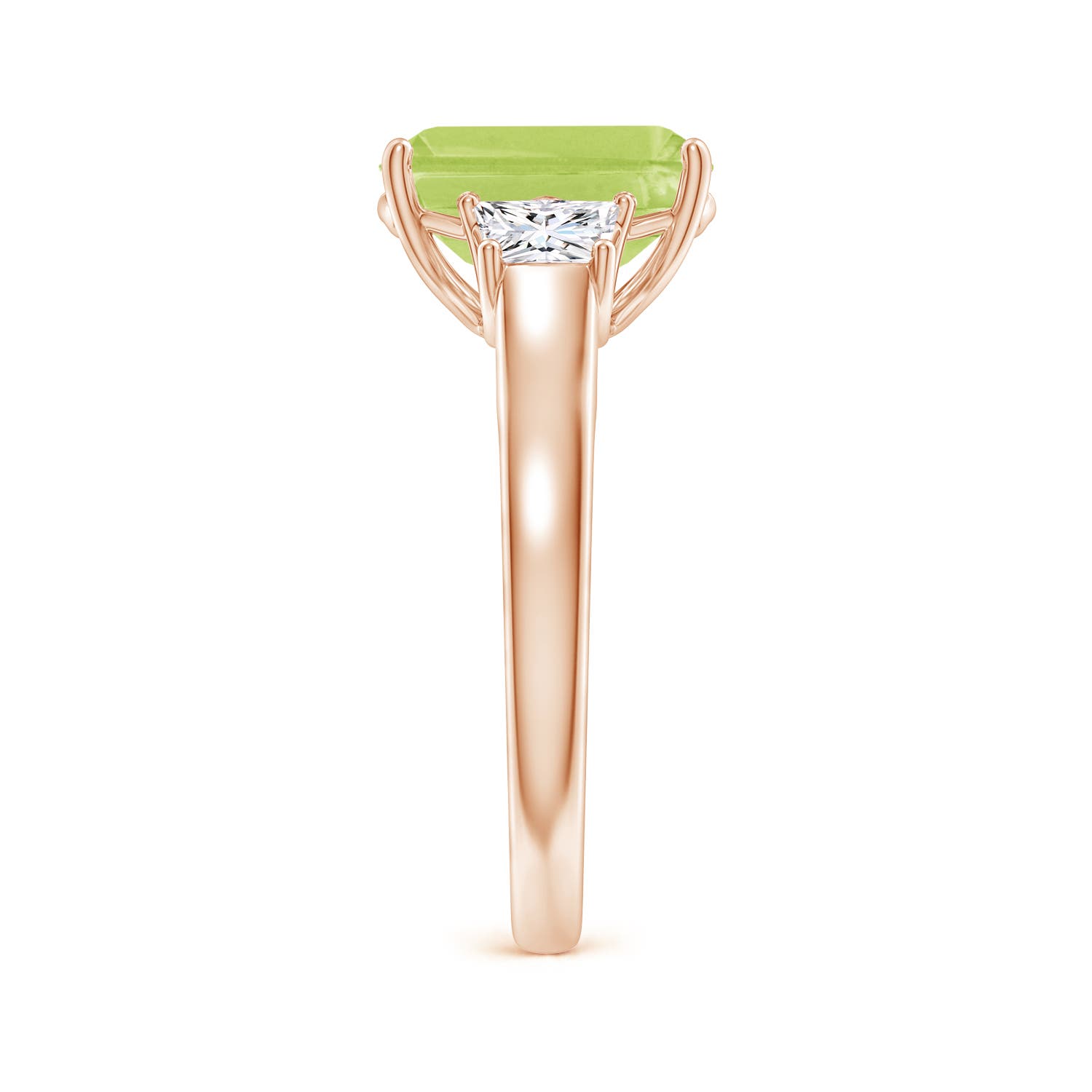 A - Peridot / 3.62 CT / 14 KT Rose Gold