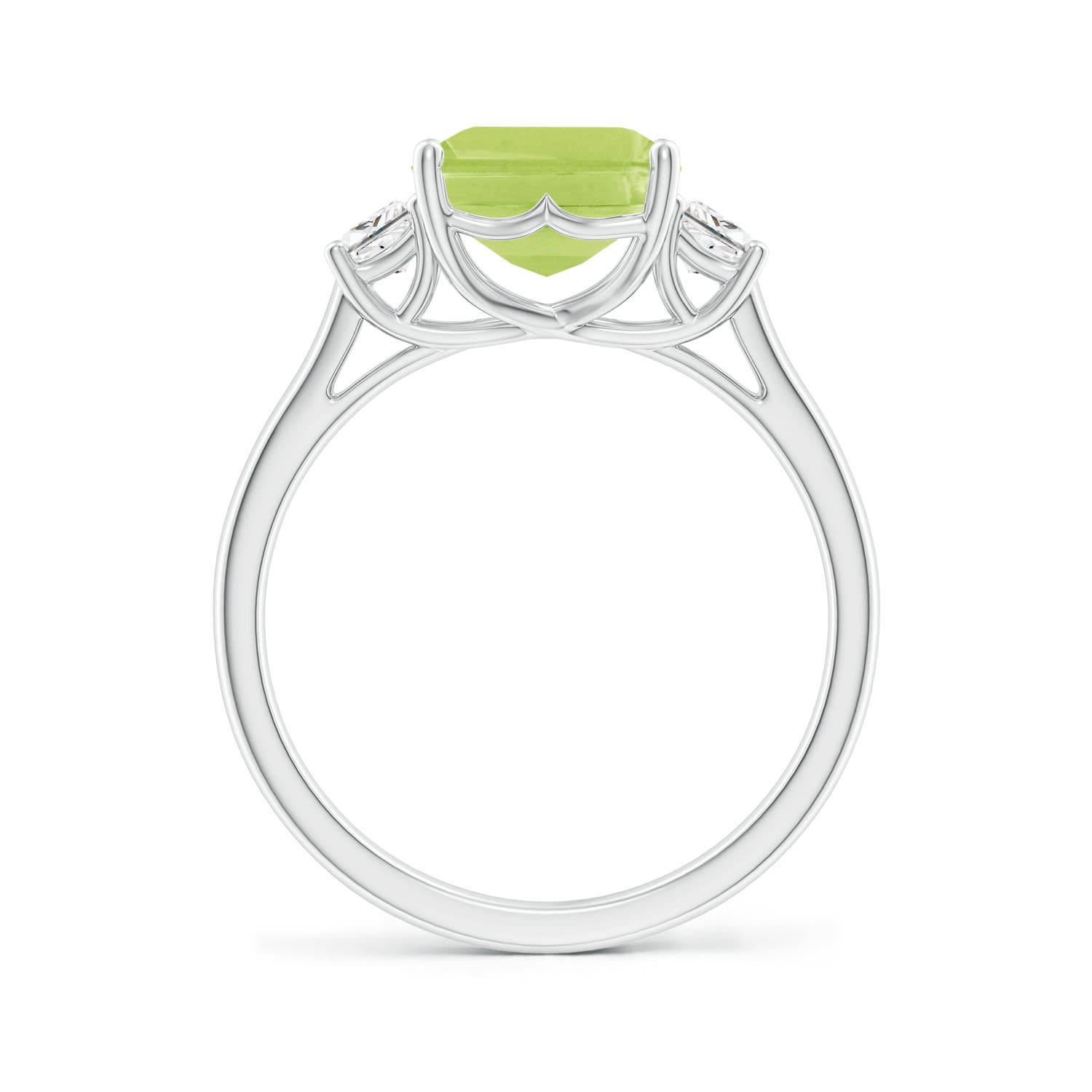 A - Peridot / 3.62 CT / 14 KT White Gold