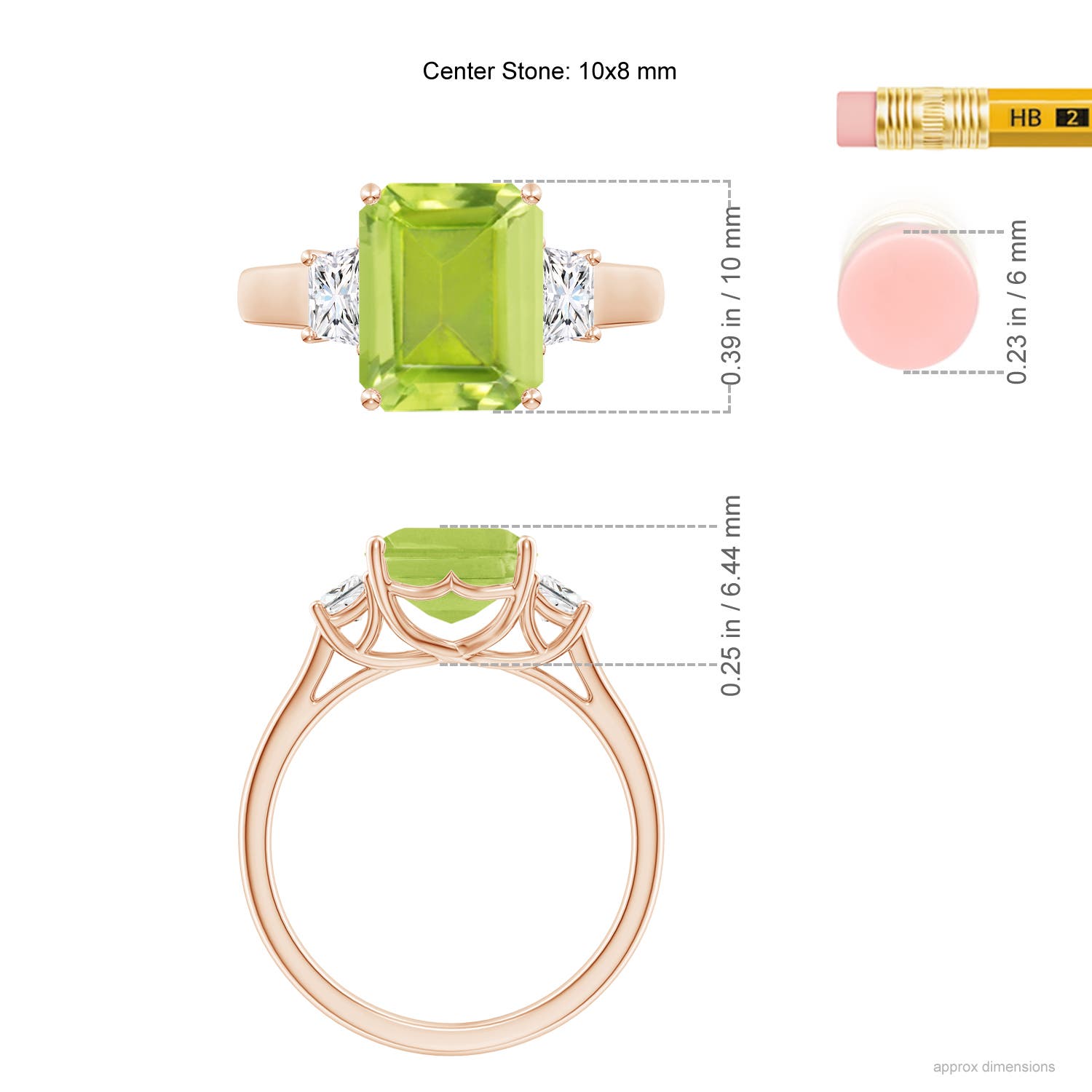 AA - Peridot / 3.62 CT / 14 KT Rose Gold