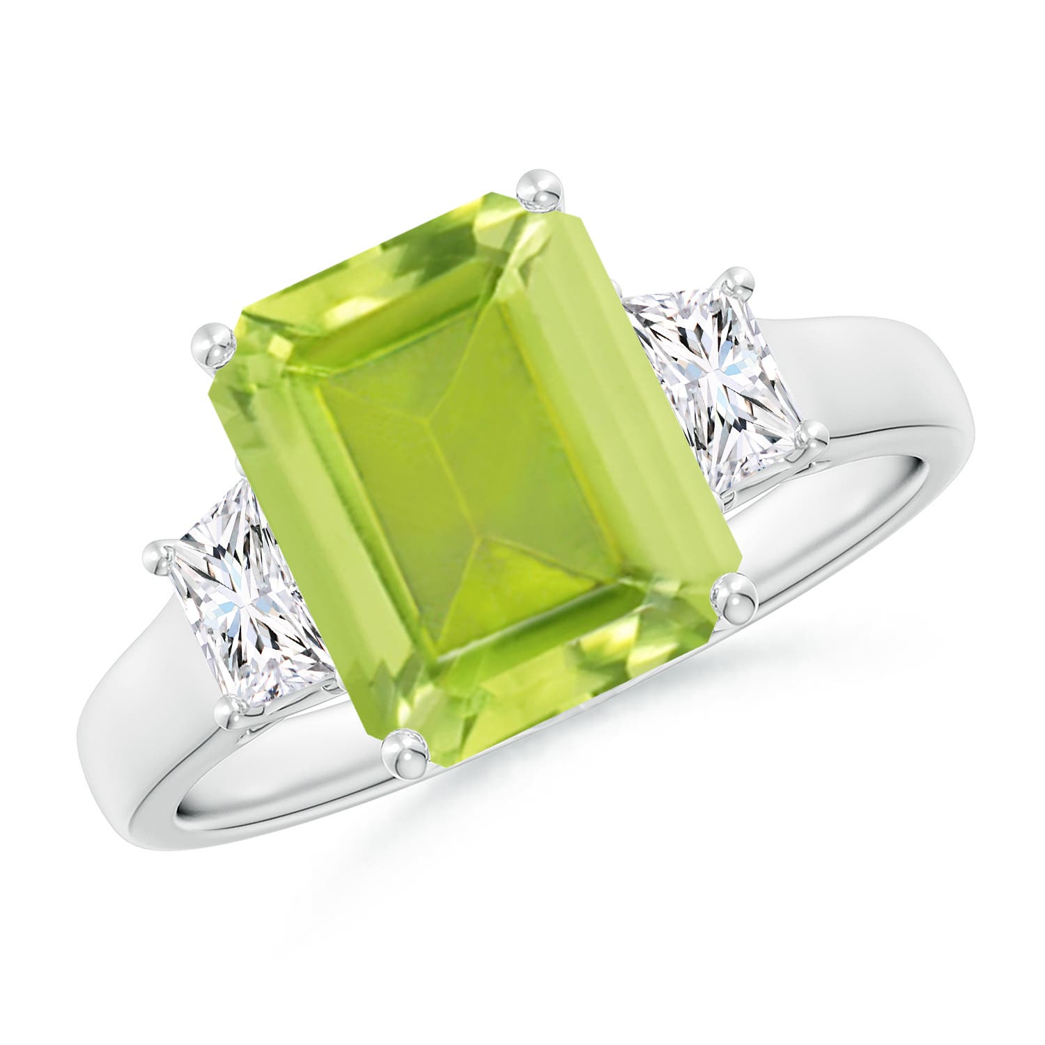 AA - Peridot / 3.62 CT / 14 KT White Gold