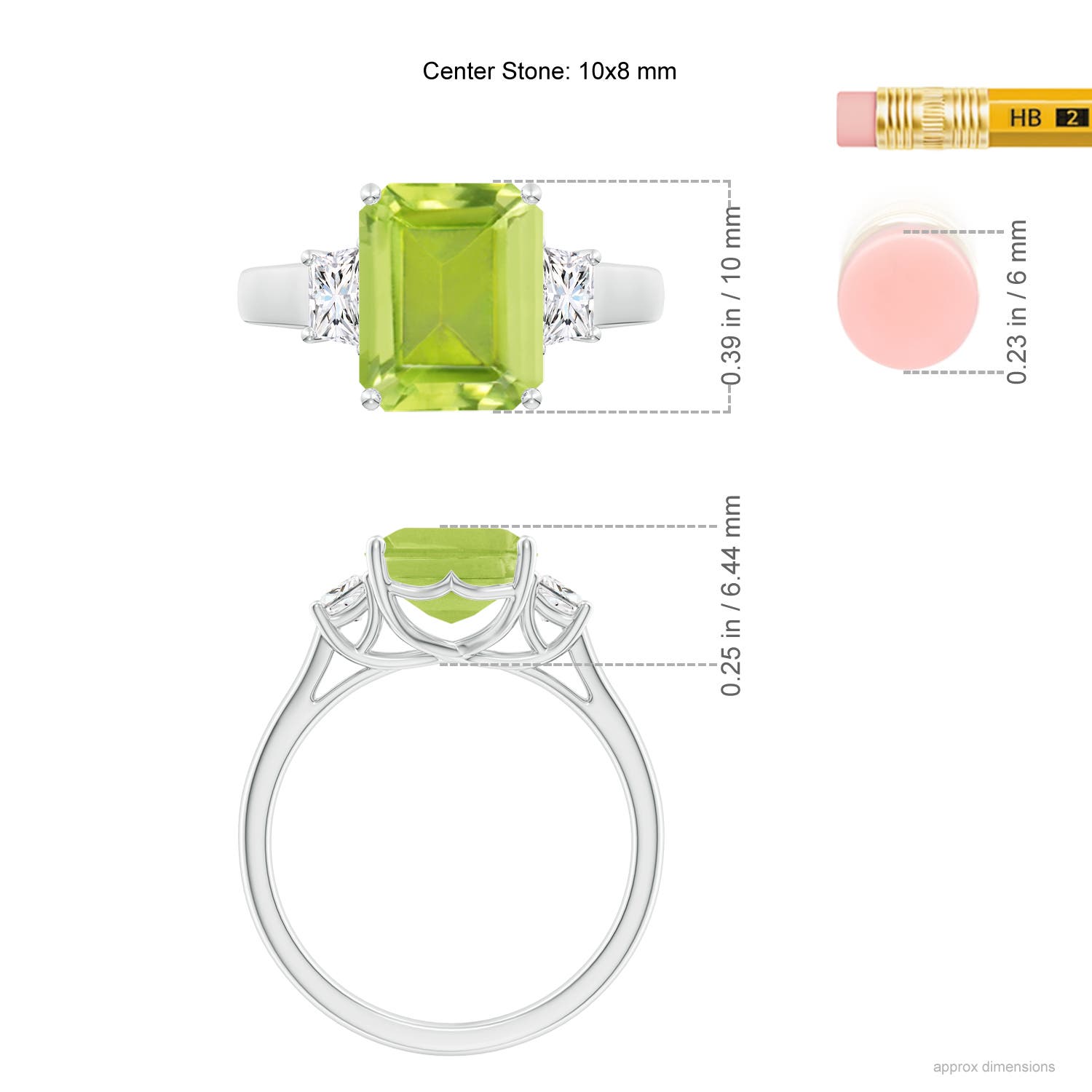 AA - Peridot / 3.62 CT / 14 KT White Gold