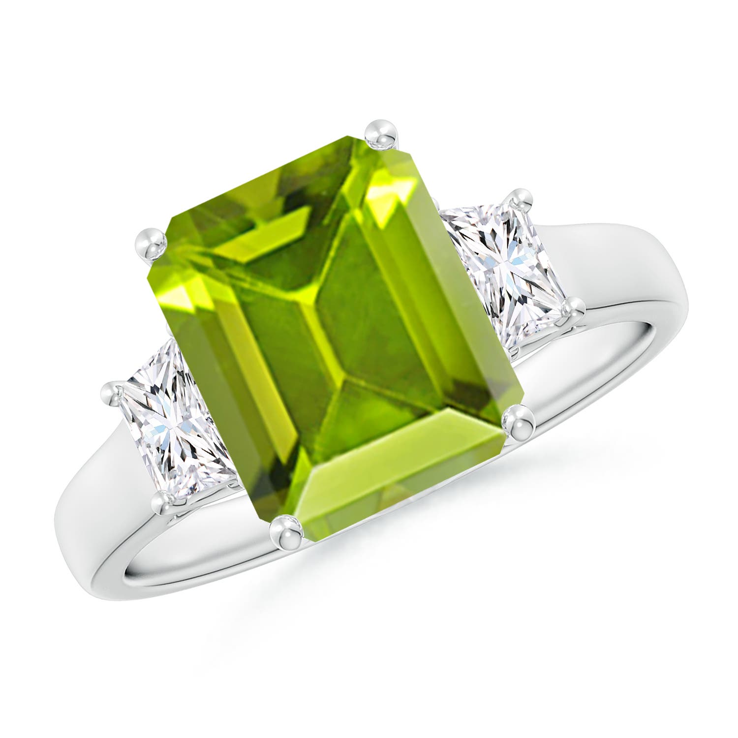 AAA - Peridot / 3.62 CT / 14 KT White Gold