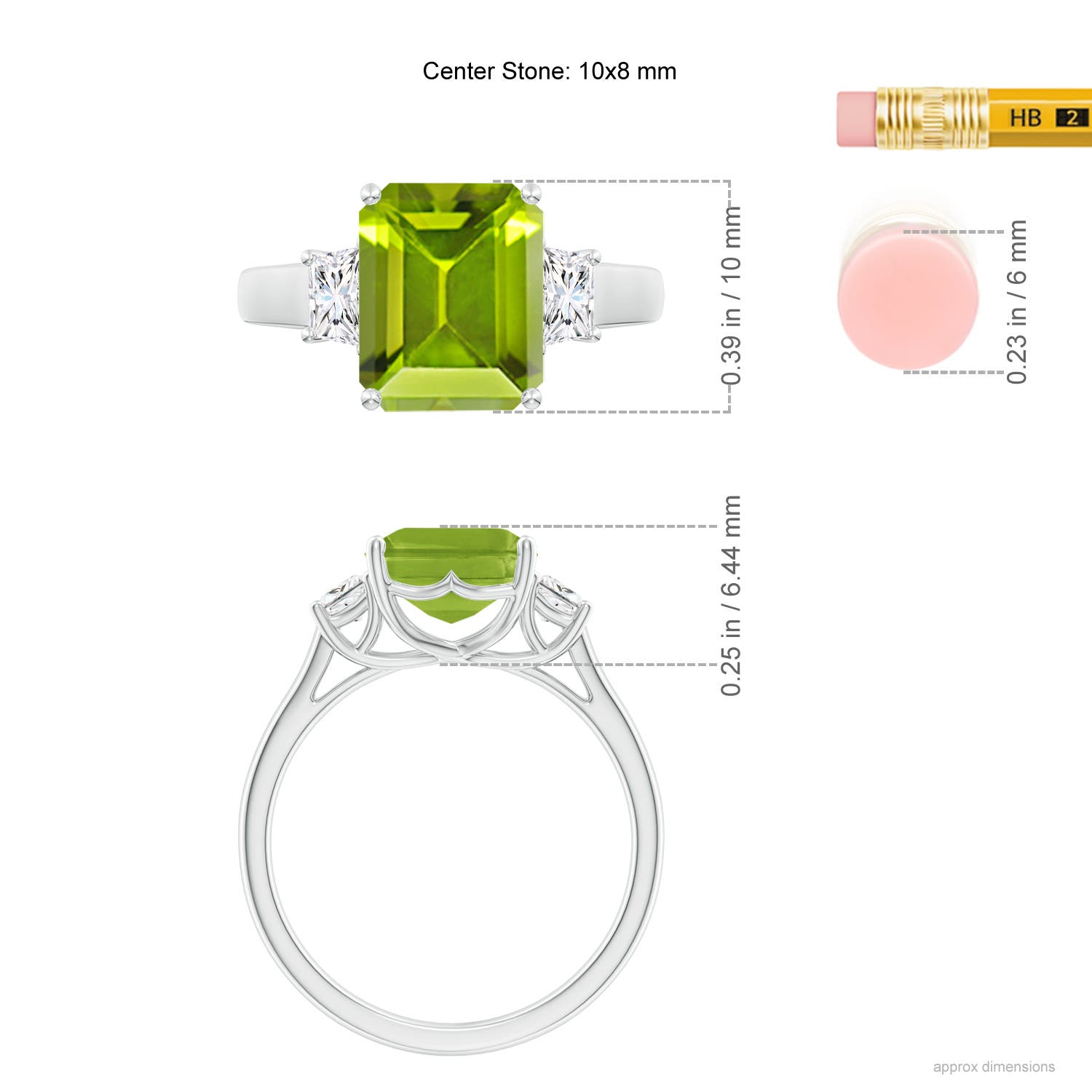 AAA - Peridot / 3.62 CT / 14 KT White Gold