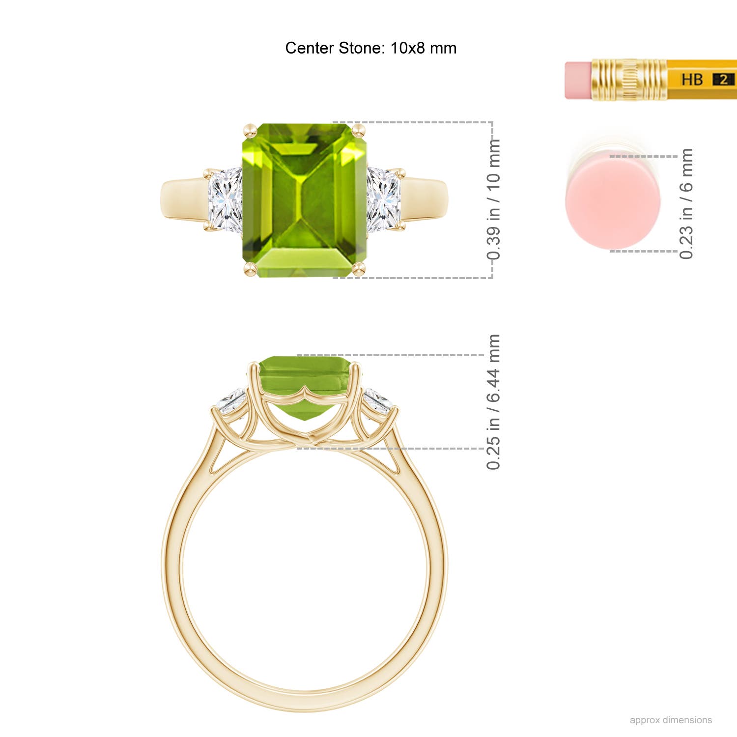 AAA - Peridot / 3.62 CT / 14 KT Yellow Gold