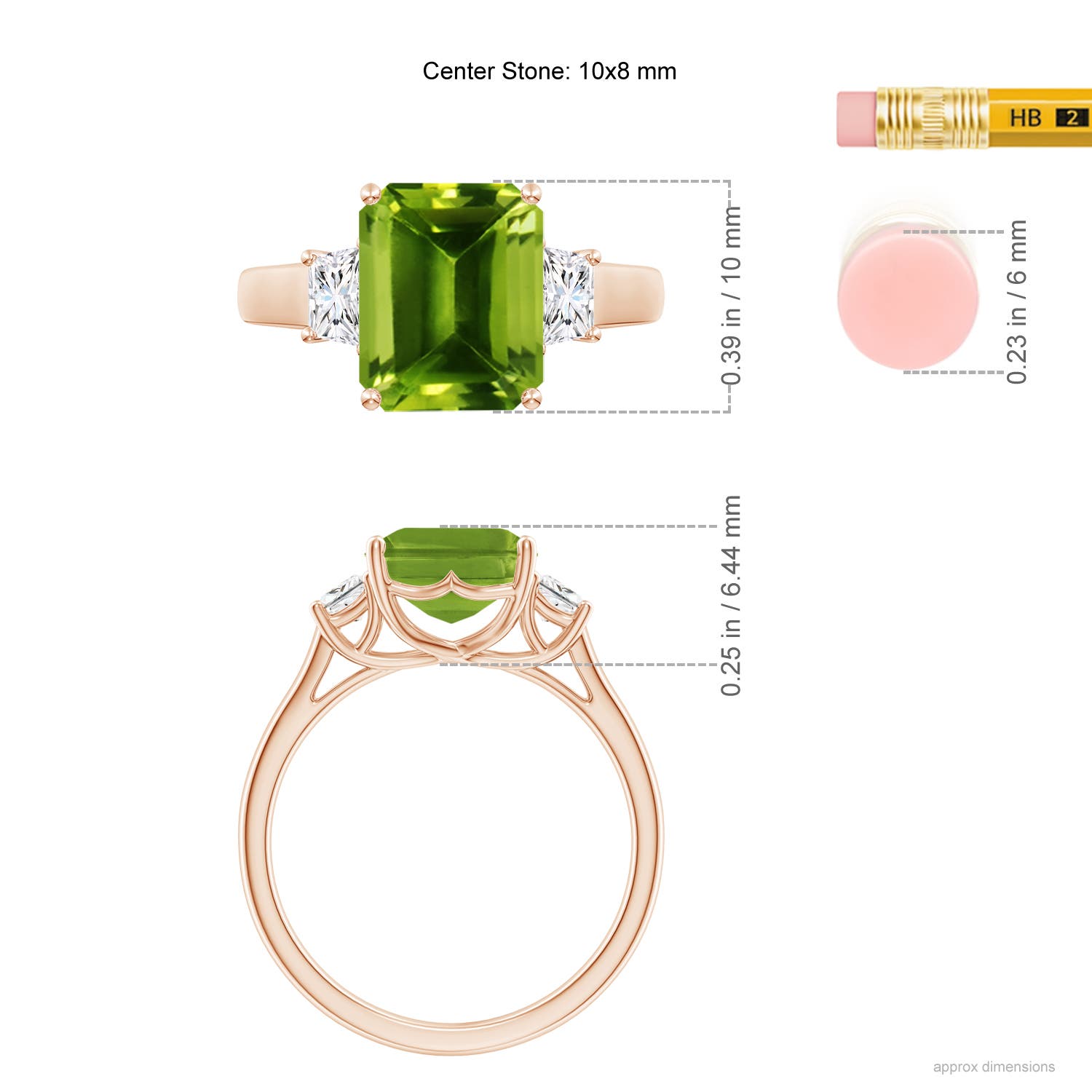 AAAA - Peridot / 3.62 CT / 14 KT Rose Gold