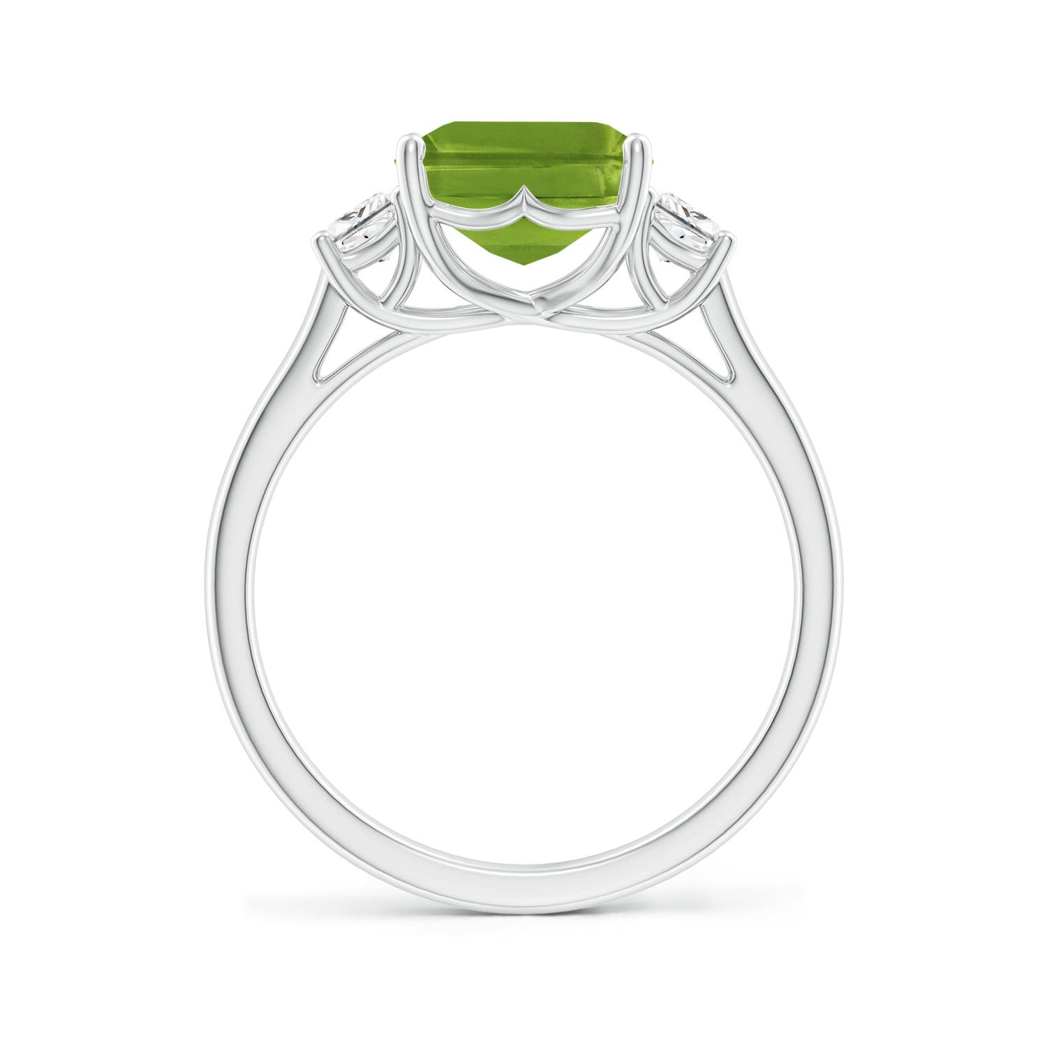 AAAA - Peridot / 3.62 CT / 14 KT White Gold