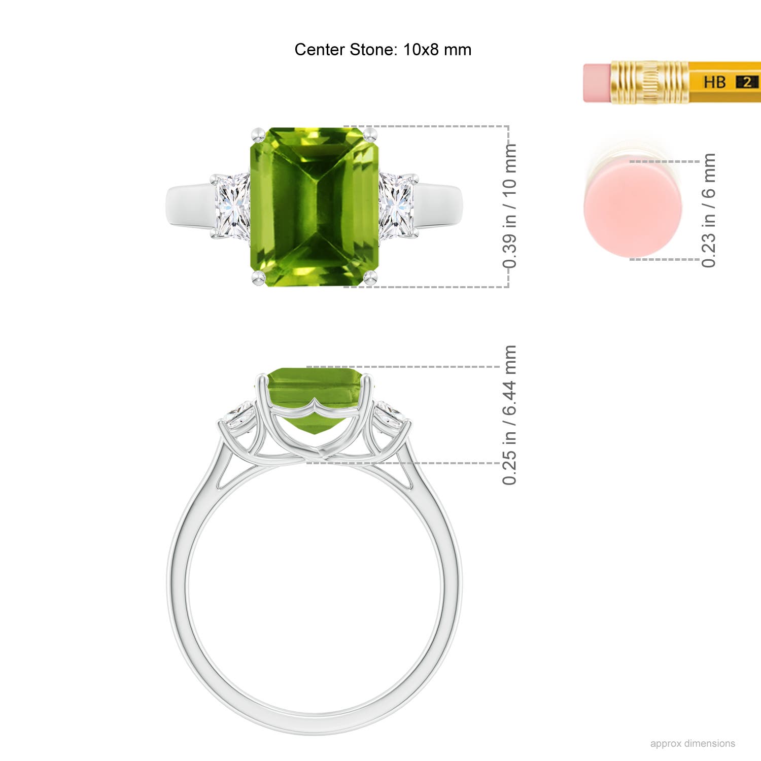 AAAA - Peridot / 3.62 CT / 14 KT White Gold