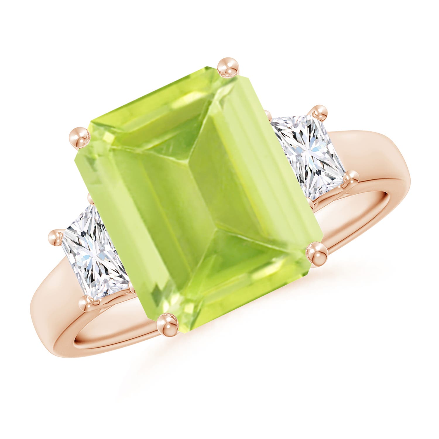 A - Peridot / 4.12 CT / 14 KT Rose Gold