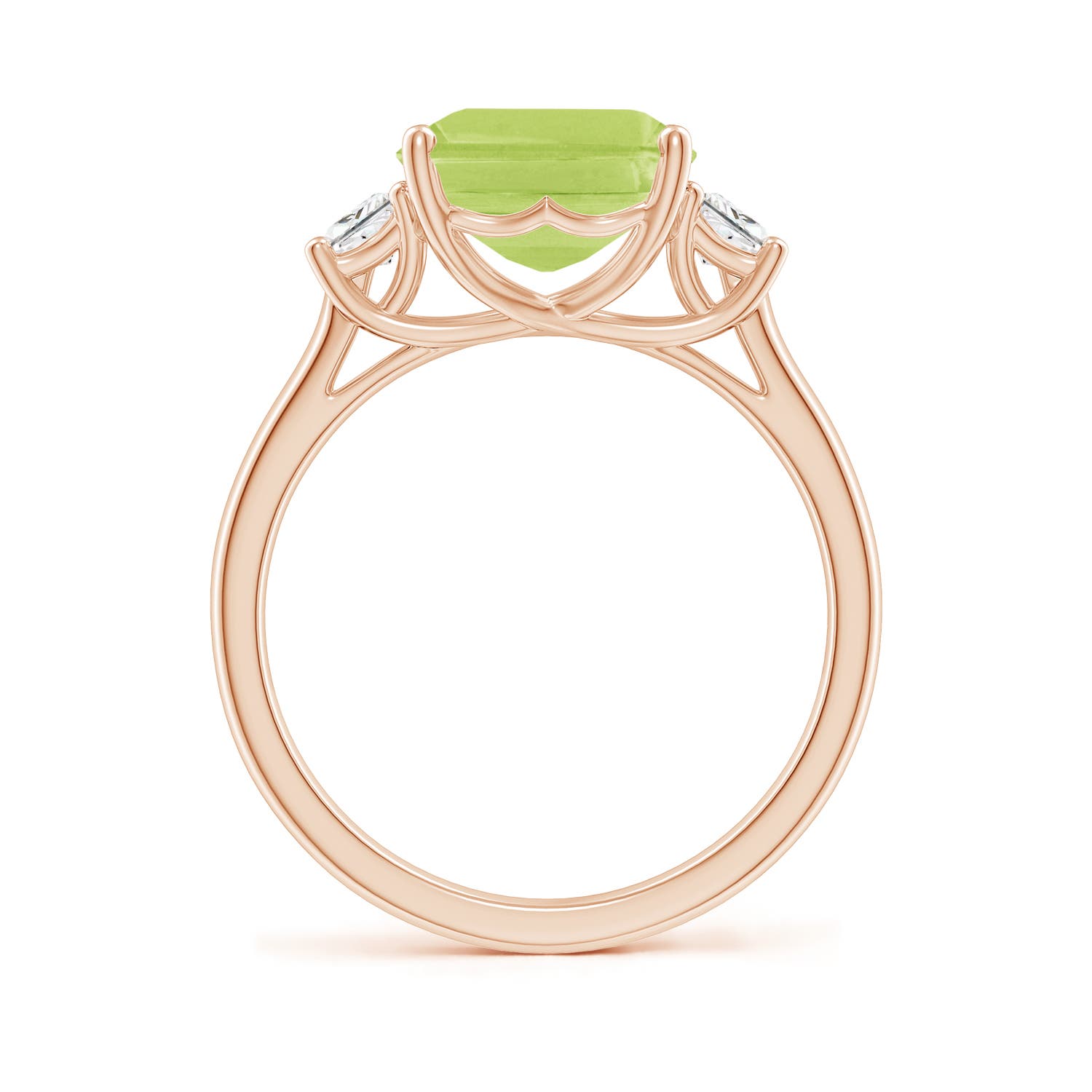 A - Peridot / 4.12 CT / 14 KT Rose Gold