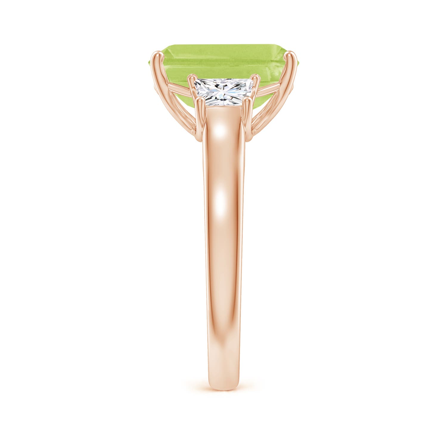 A - Peridot / 4.12 CT / 14 KT Rose Gold