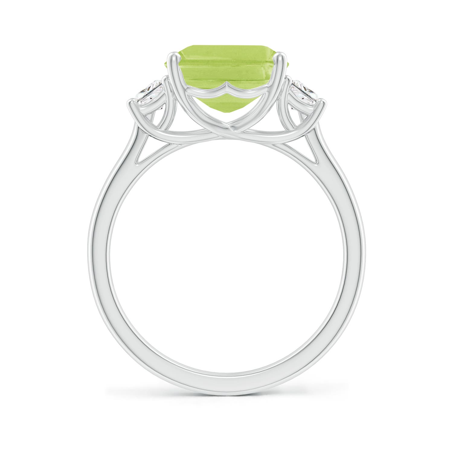 A - Peridot / 4.12 CT / 14 KT White Gold