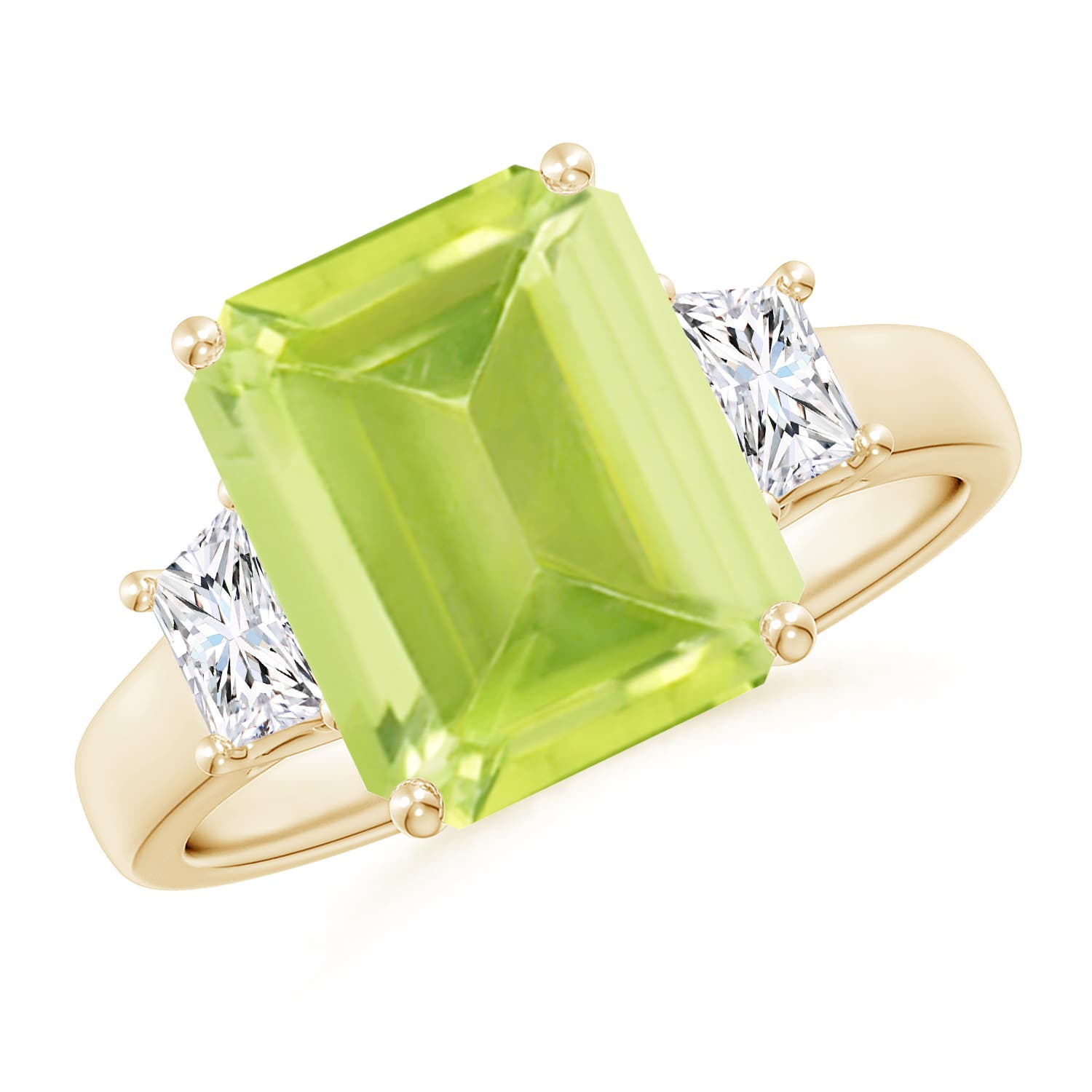 A - Peridot / 4.12 CT / 14 KT Yellow Gold