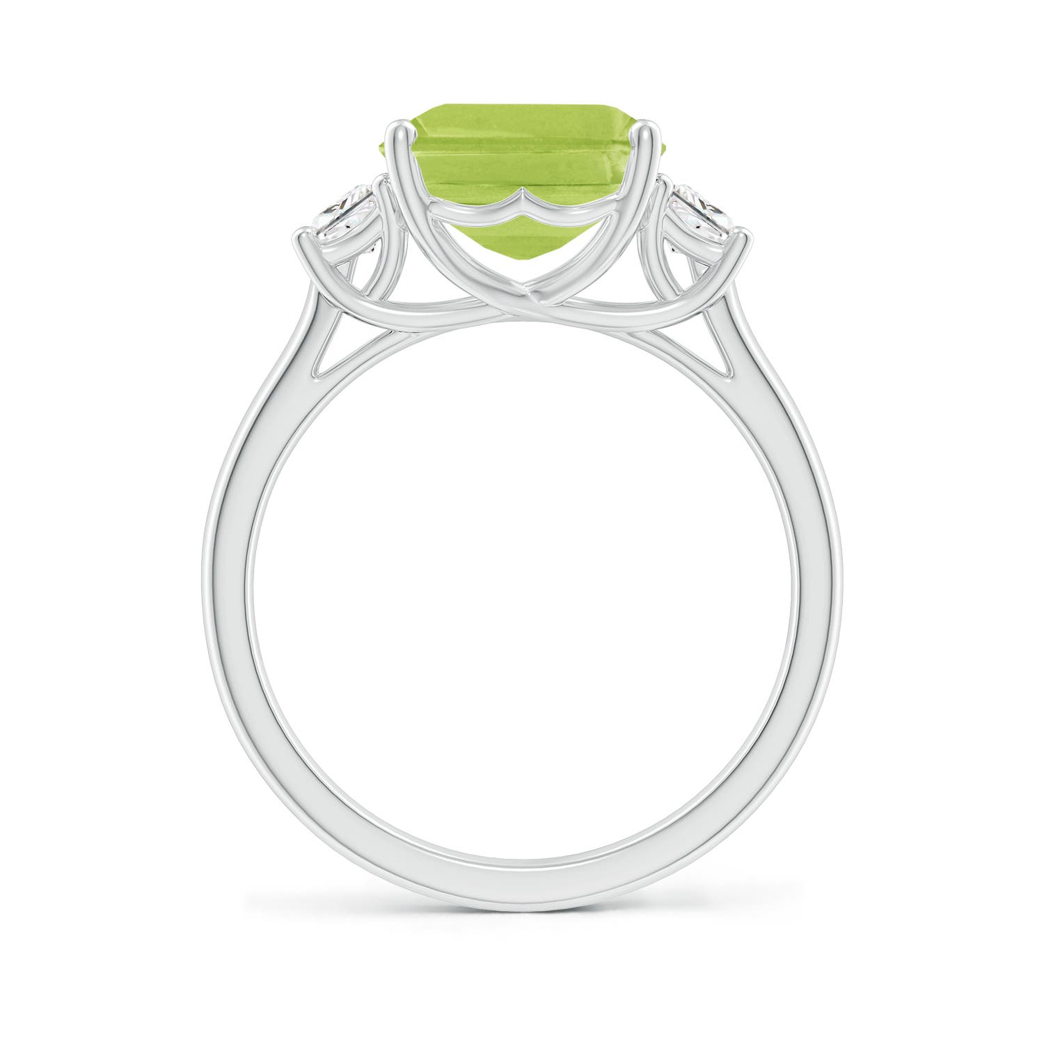 AA - Peridot / 4.12 CT / 14 KT White Gold