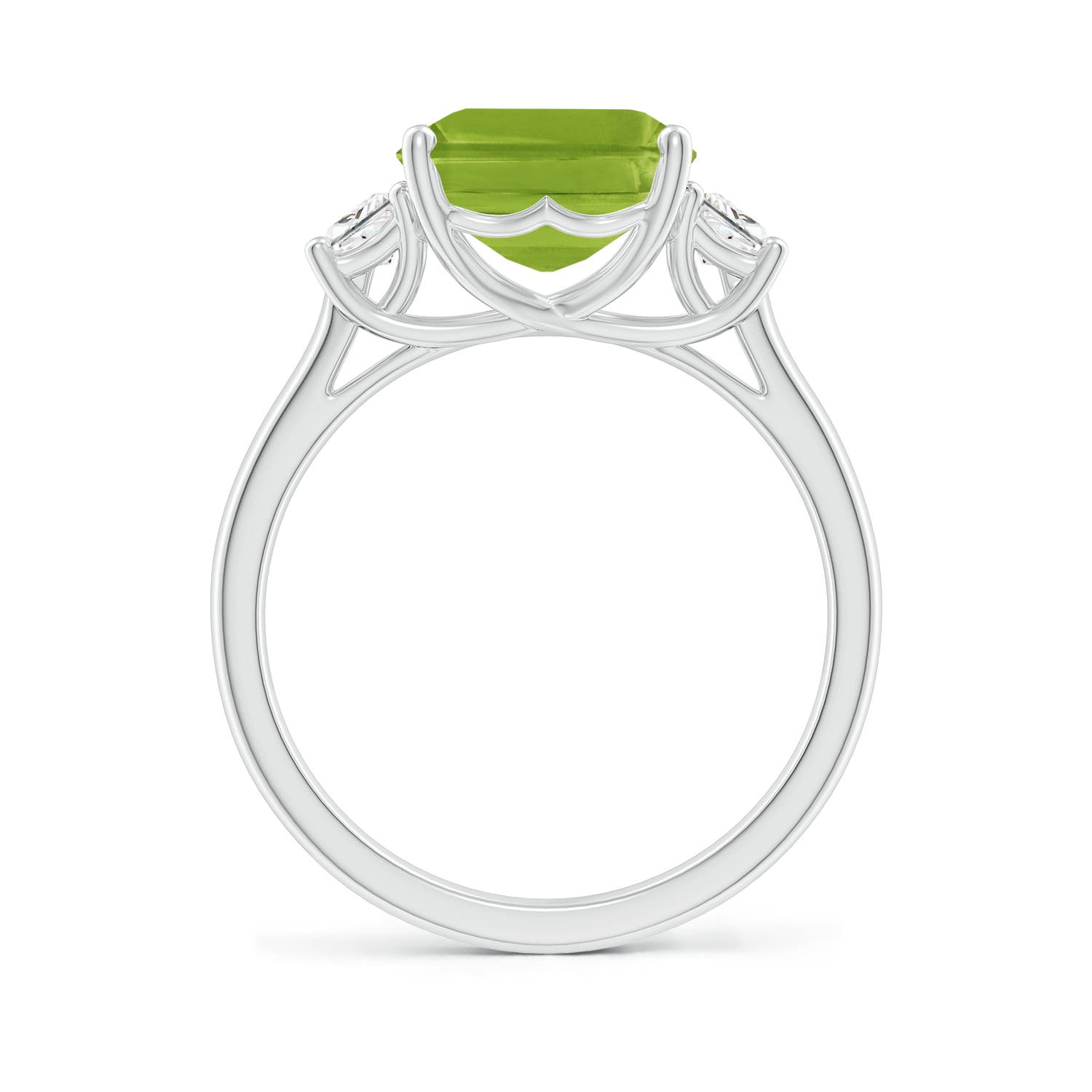 AAA - Peridot / 4.12 CT / 14 KT White Gold