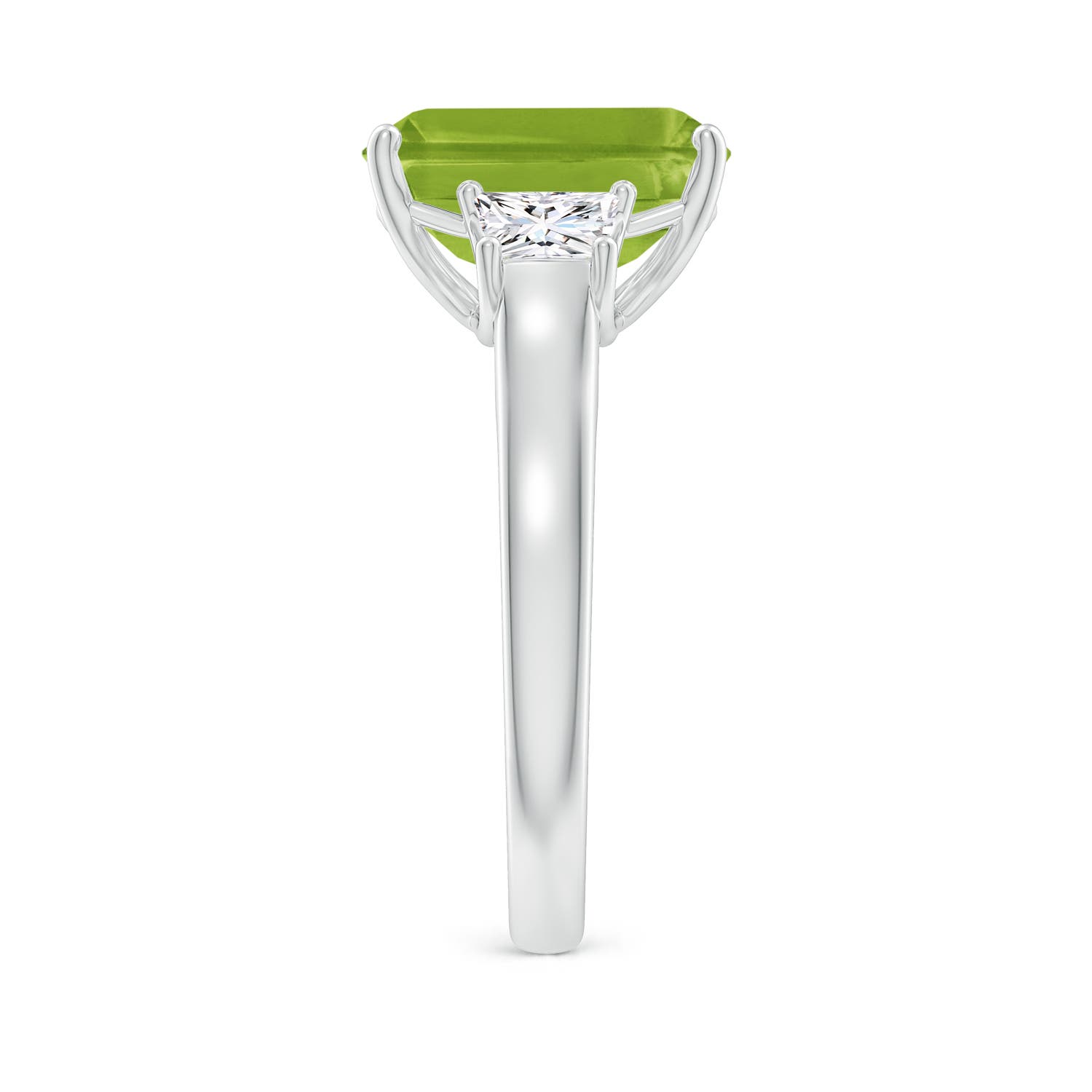 AAA - Peridot / 4.12 CT / 14 KT White Gold