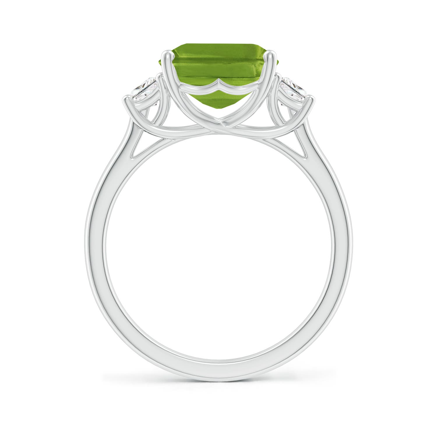 AAAA - Peridot / 4.12 CT / 14 KT White Gold