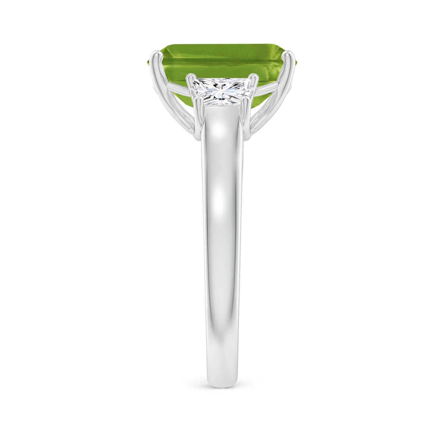 AAAA - Peridot / 4.12 CT / 14 KT White Gold