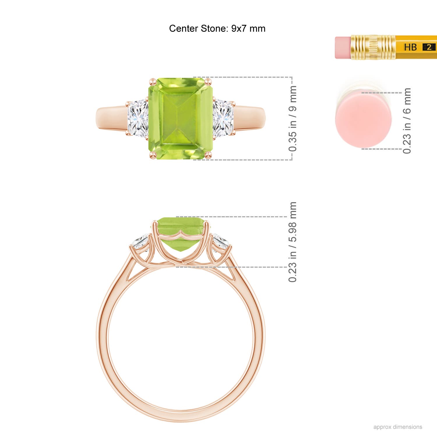 AA - Peridot / 2.67 CT / 14 KT Rose Gold