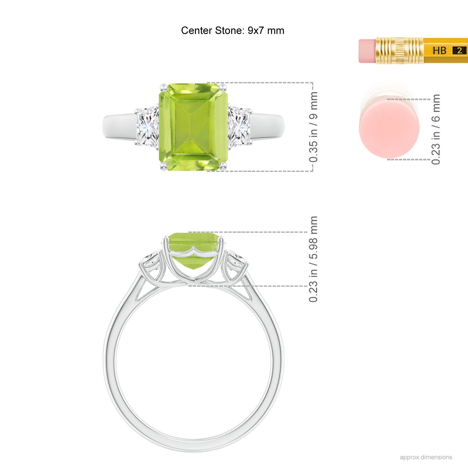 AA - Peridot / 2.67 CT / 14 KT White Gold