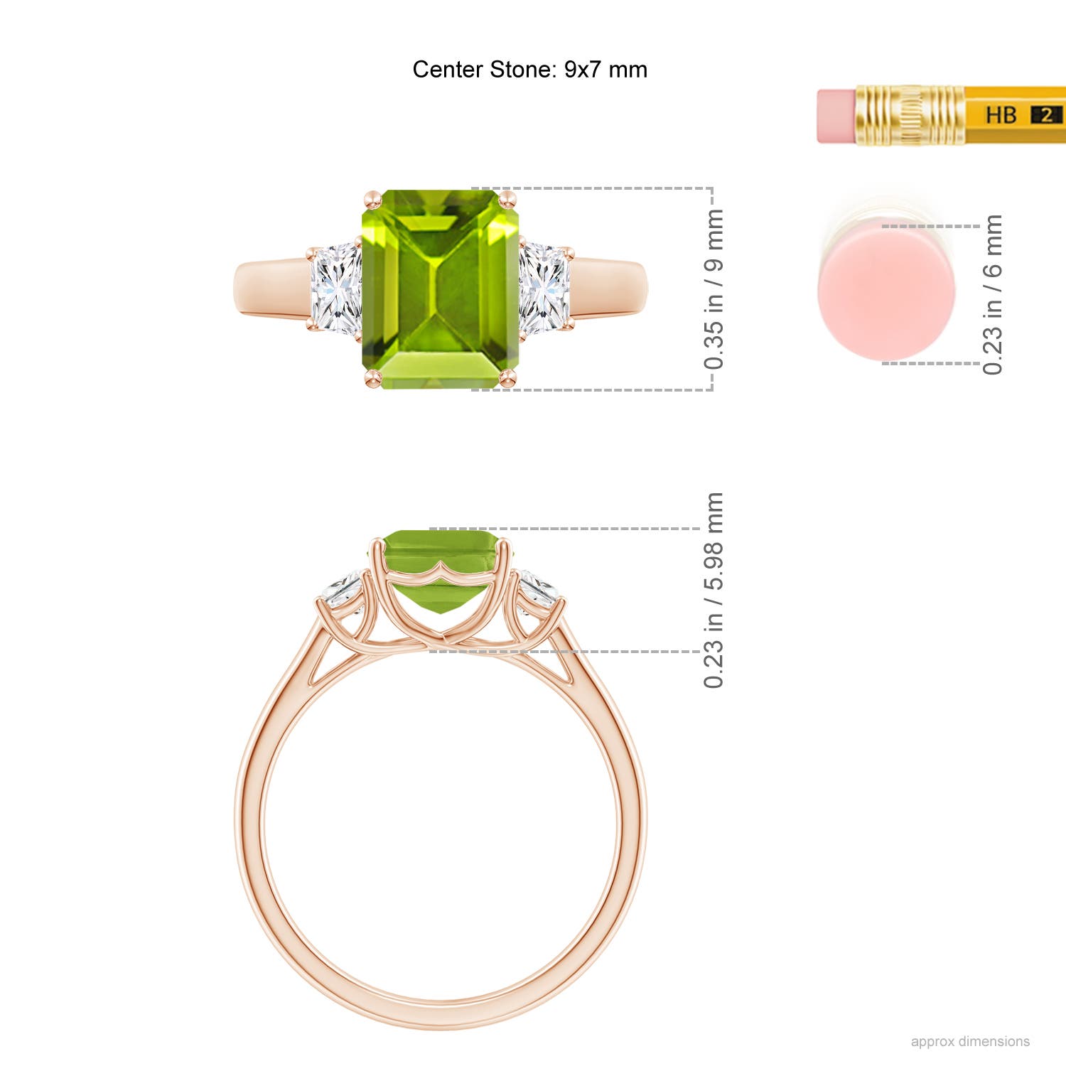 AAA - Peridot / 2.67 CT / 14 KT Rose Gold