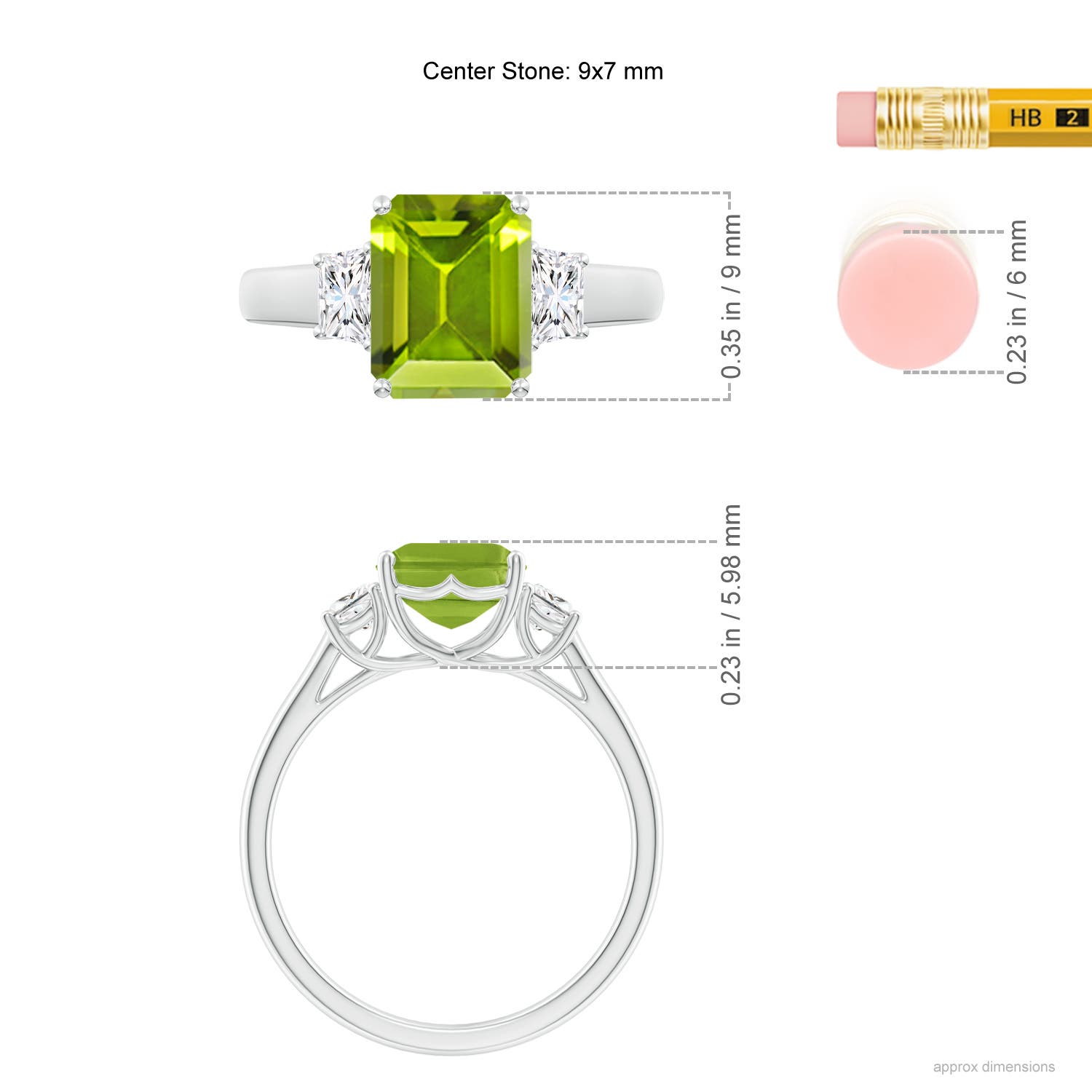 AAA - Peridot / 2.67 CT / 14 KT White Gold