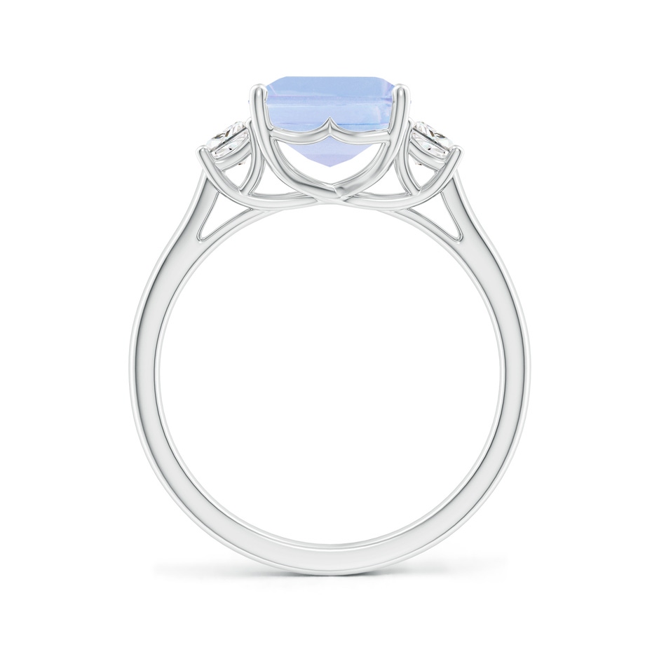 10x8mm A Three Stone Emerald-Cut Tanzanite and Diamond Ring in P950 Platinum side-1