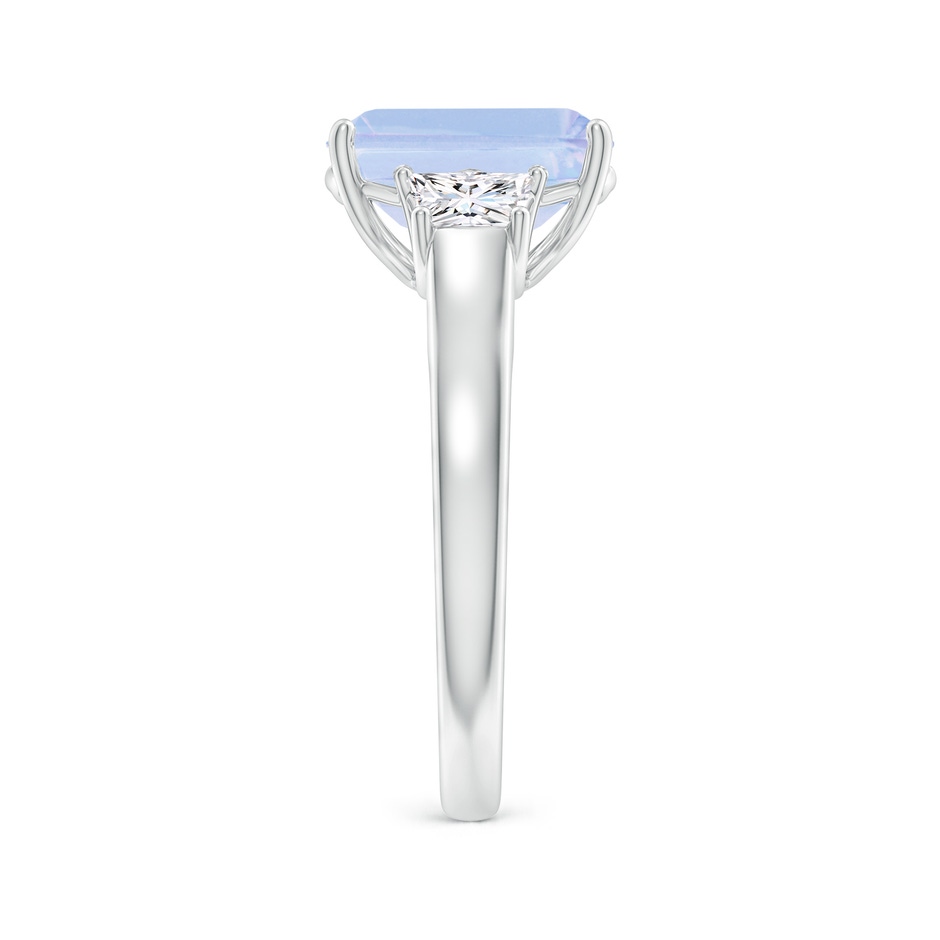 10x8mm A Three Stone Emerald-Cut Tanzanite and Diamond Ring in P950 Platinum side-2
