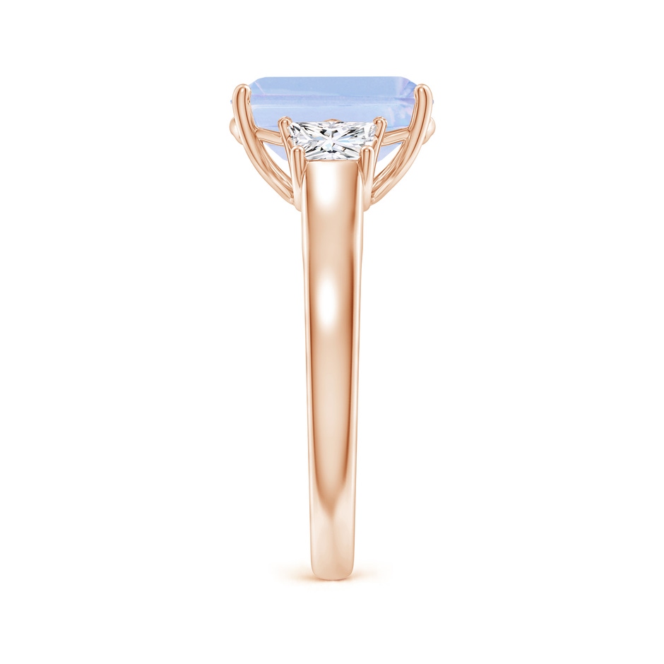 10x8mm A Three Stone Emerald-Cut Tanzanite and Diamond Ring in Rose Gold side-2
