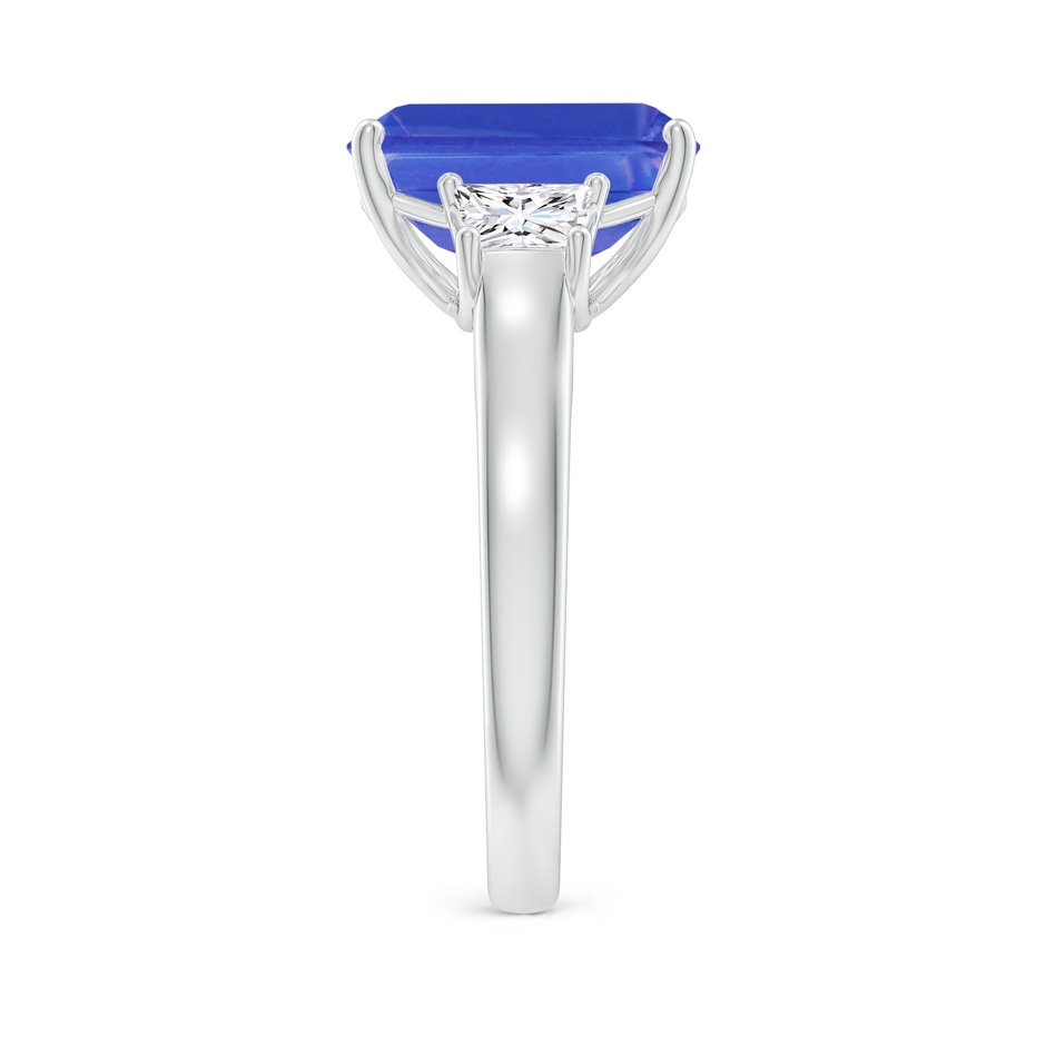 11x9mm AAA Three Stone Emerald-Cut Tanzanite and Diamond Ring in P950 Platinum side-2