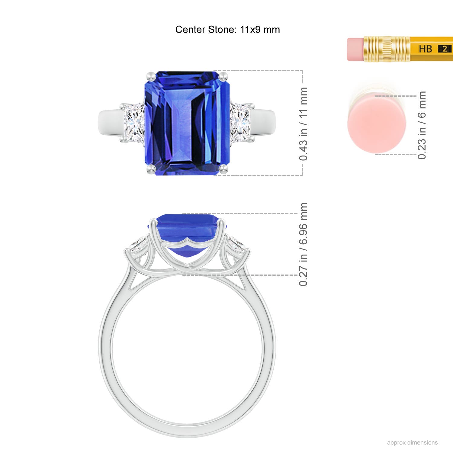 AAA - Tanzanite / 5.72 CT / 14 KT White Gold