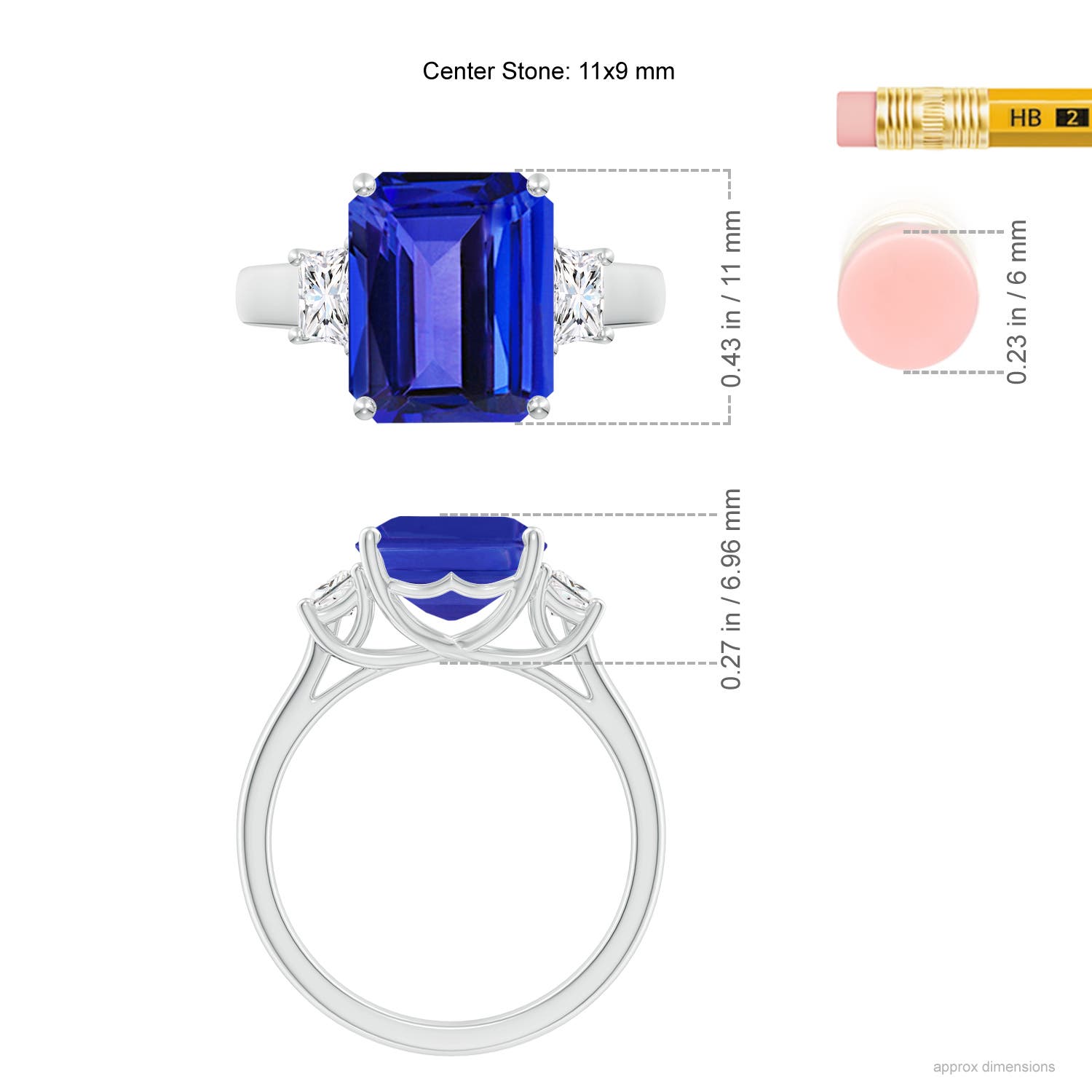 AAAA - Tanzanite / 5.72 CT / 14 KT White Gold