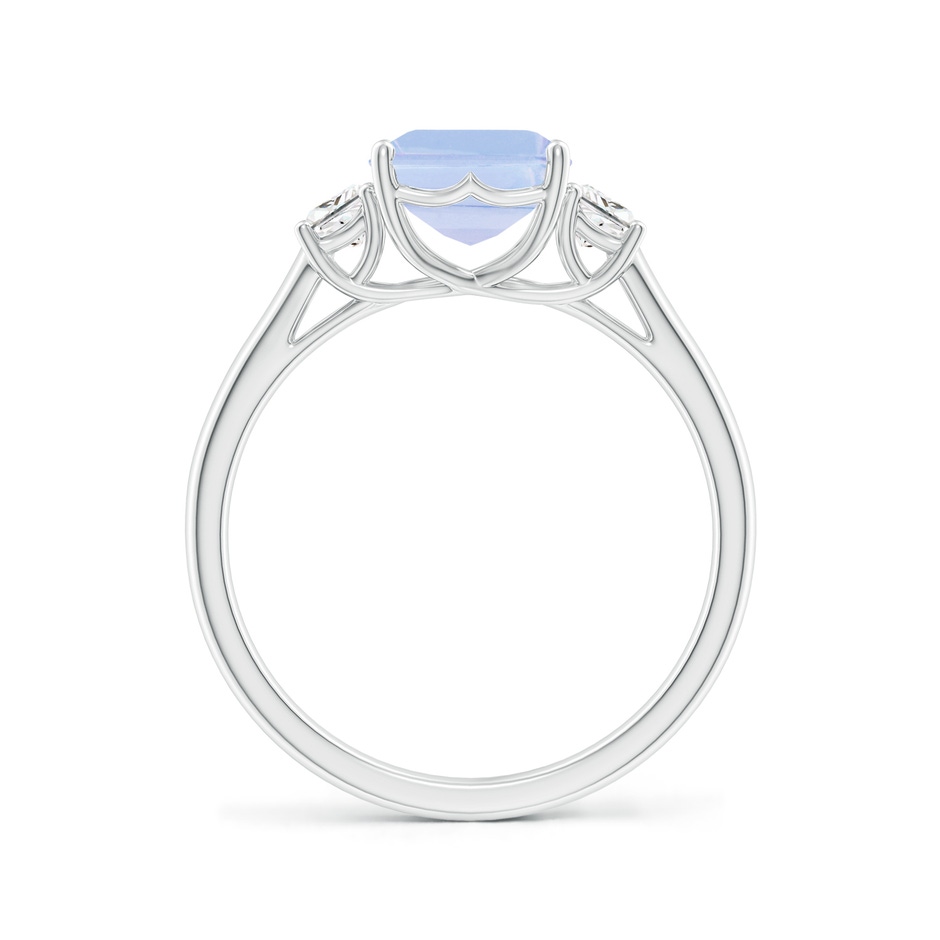 9x7mm A Three Stone Emerald-Cut Tanzanite and Diamond Ring in P950 Platinum side-1