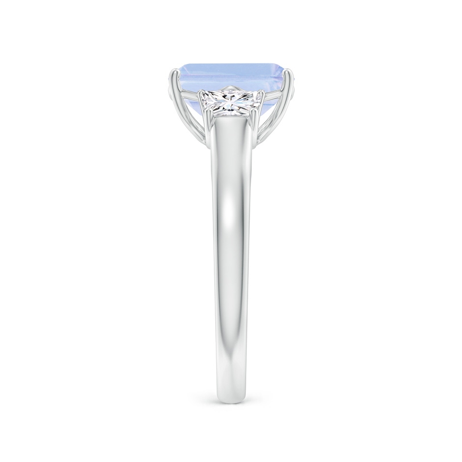 9x7mm A Three Stone Emerald-Cut Tanzanite and Diamond Ring in P950 Platinum side-2