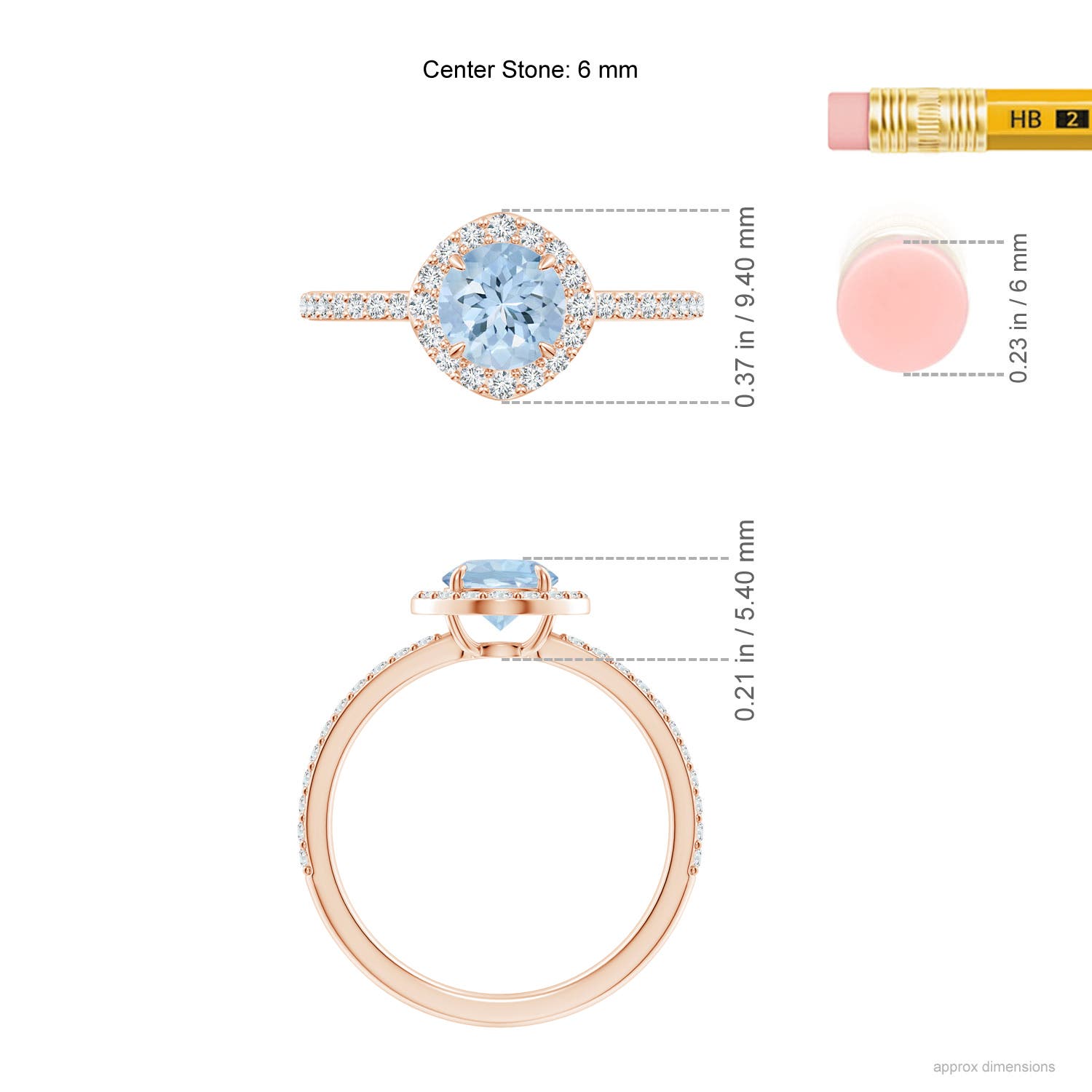 AA - Aquamarine / 1.01 CT / 14 KT Rose Gold