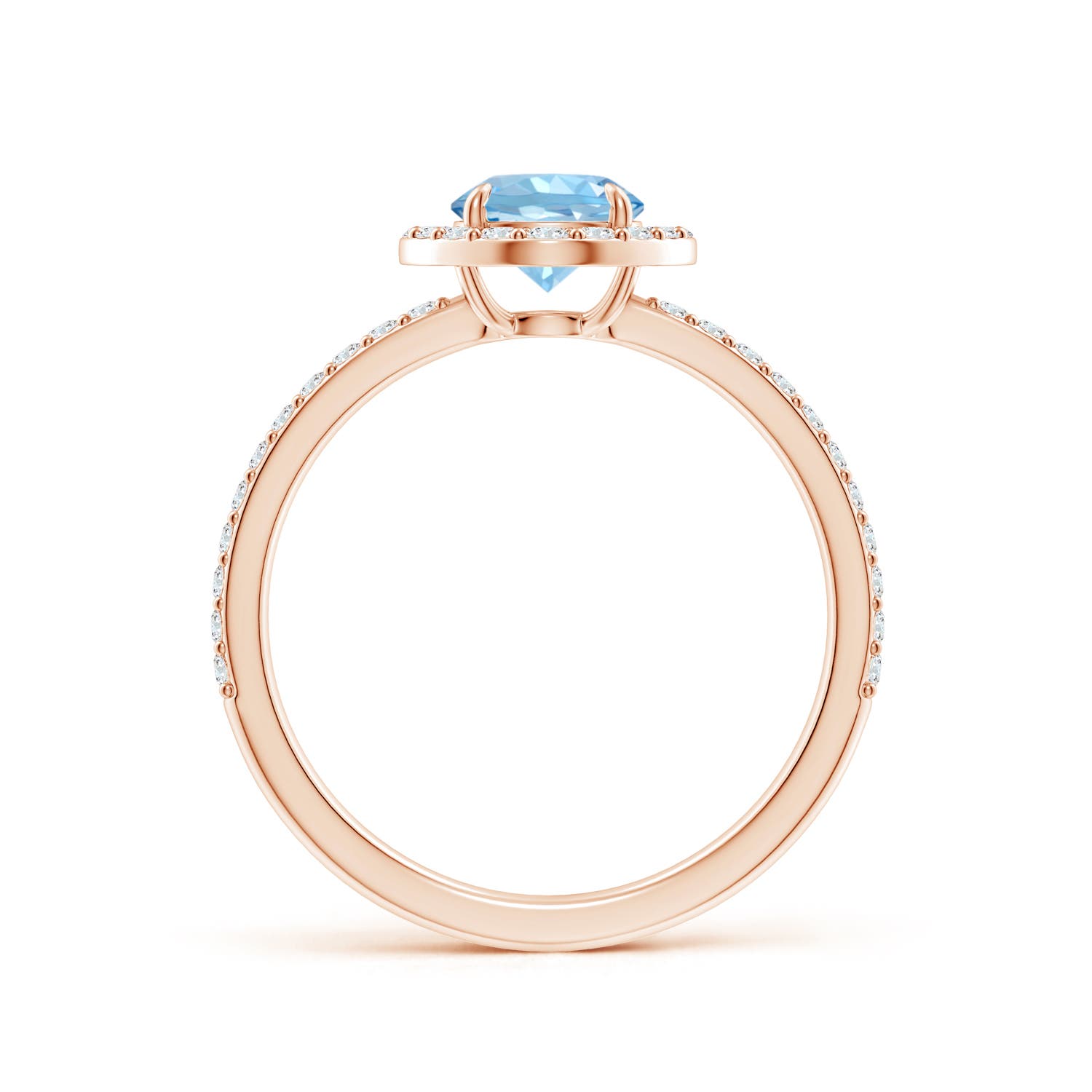 AAAA - Aquamarine / 1.01 CT / 14 KT Rose Gold