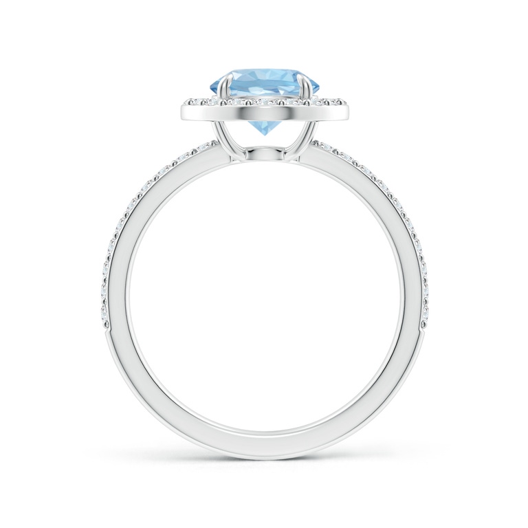 Vintage Style Claw-Set Round Aquamarine Halo Ring | Angara