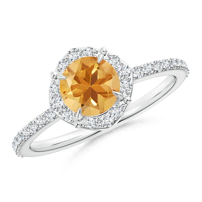 A - Citrine / 0.99 CT / 14 KT White Gold