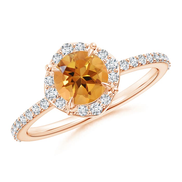 AA - Citrine / 0.99 CT / 14 KT Rose Gold