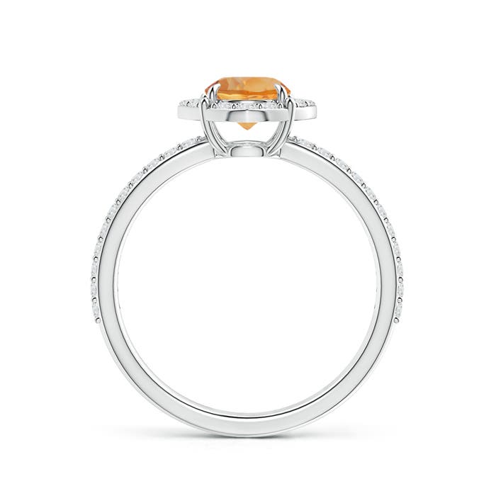 AA - Citrine / 0.99 CT / 14 KT White Gold