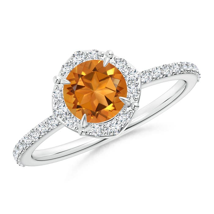 AAA - Citrine / 0.99 CT / 14 KT White Gold