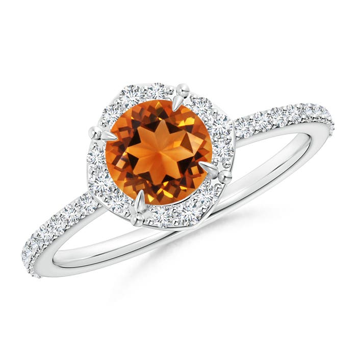 AAAA - Citrine / 0.99 CT / 14 KT White Gold