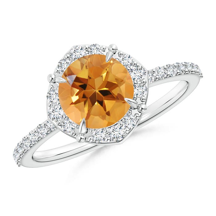 AA - Citrine / 1.65 CT / 14 KT White Gold