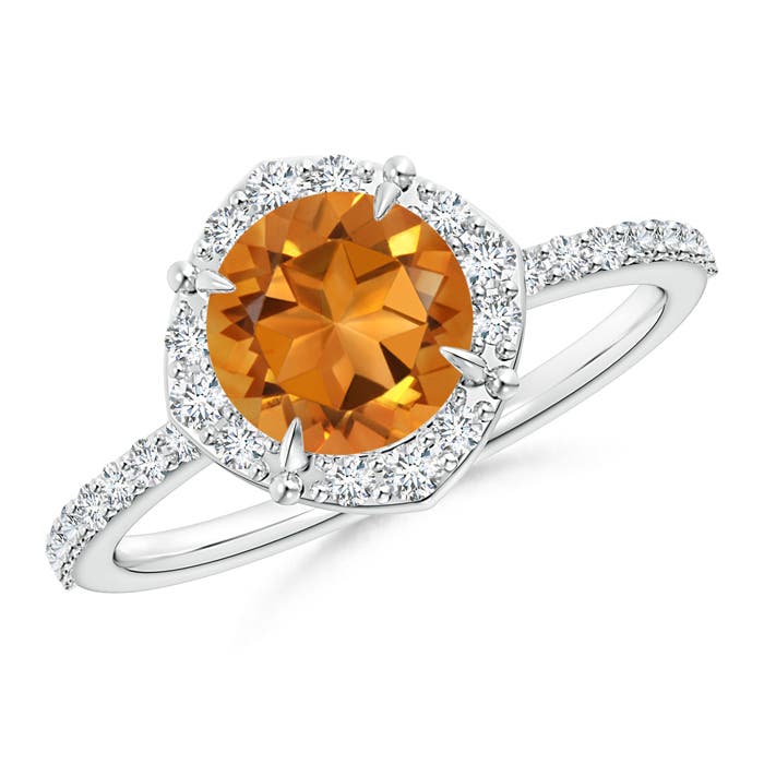 AAA - Citrine / 1.65 CT / 14 KT White Gold