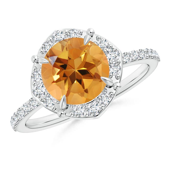 AA - Citrine / 2.22 CT / 14 KT White Gold