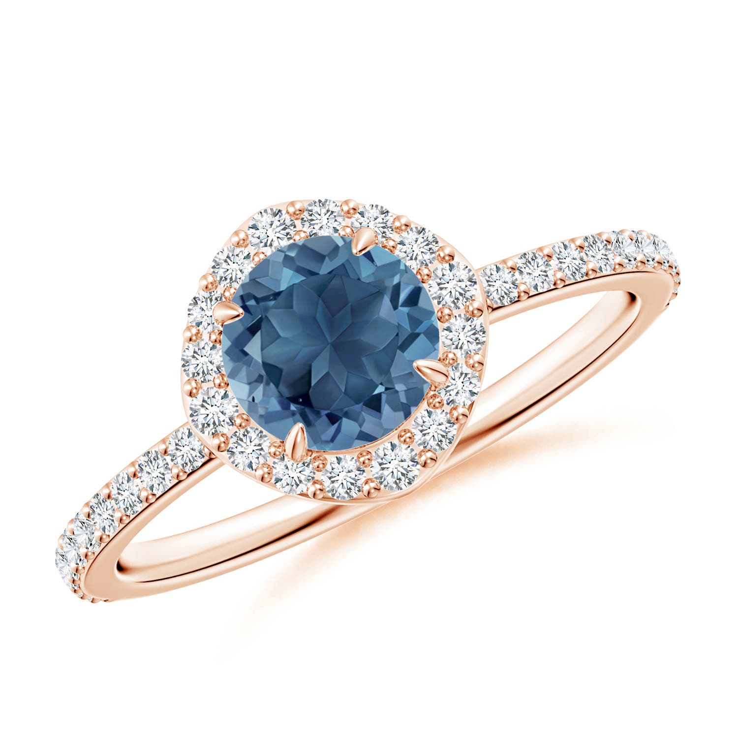 A - London Blue Topaz / 1.24 CT / 14 KT Rose Gold