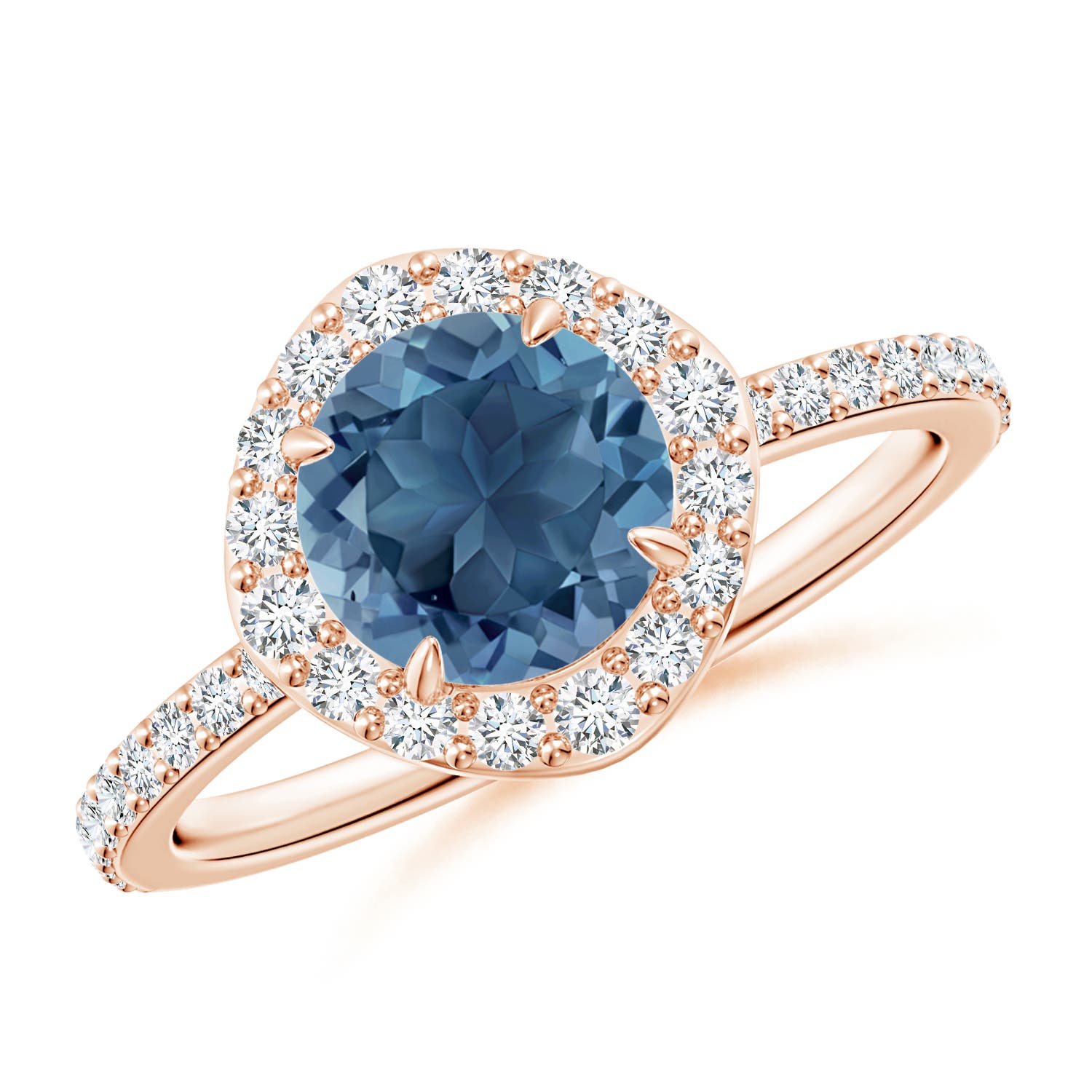 A - London Blue Topaz / 1.95 CT / 14 KT Rose Gold