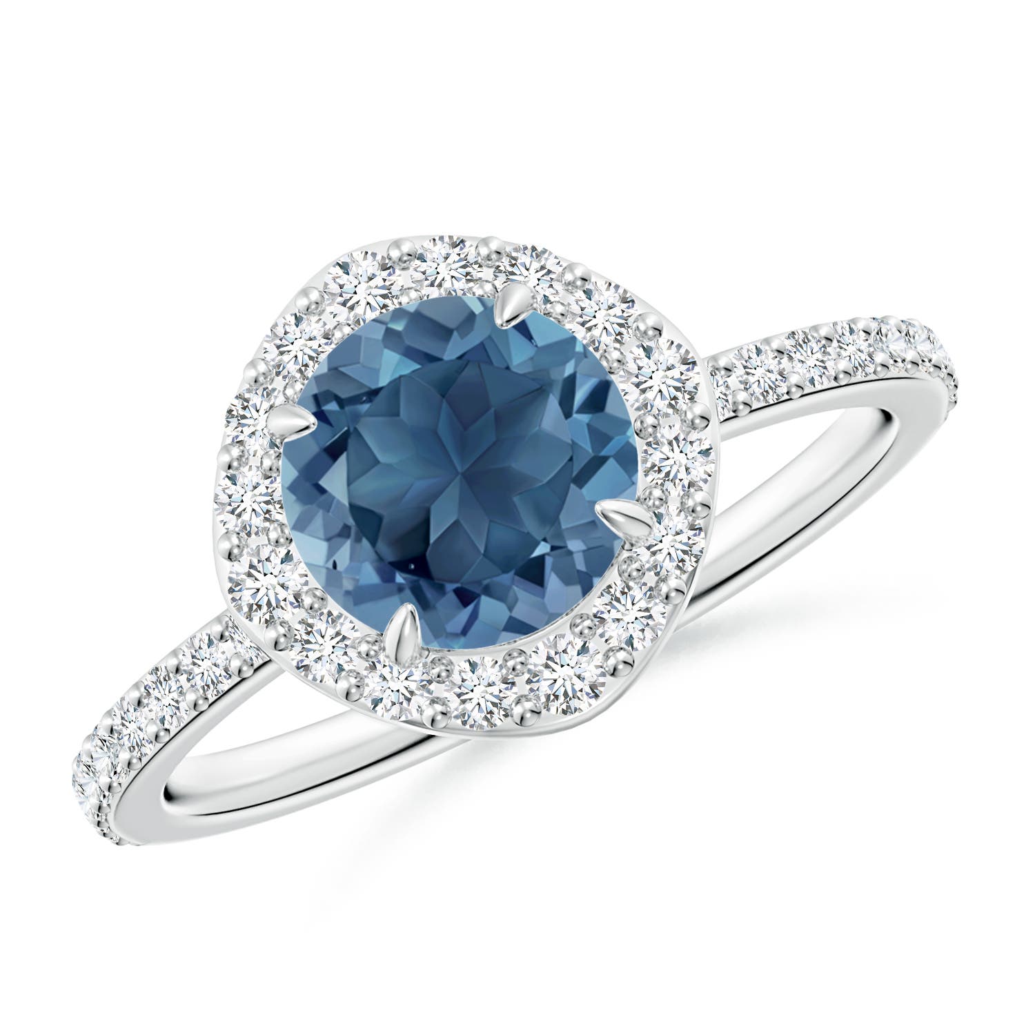 A - London Blue Topaz / 1.95 CT / 14 KT White Gold