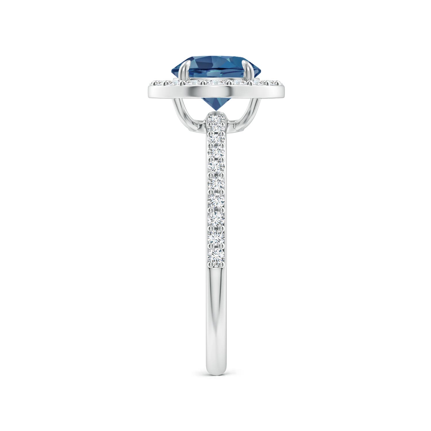 A - London Blue Topaz / 1.95 CT / 14 KT White Gold