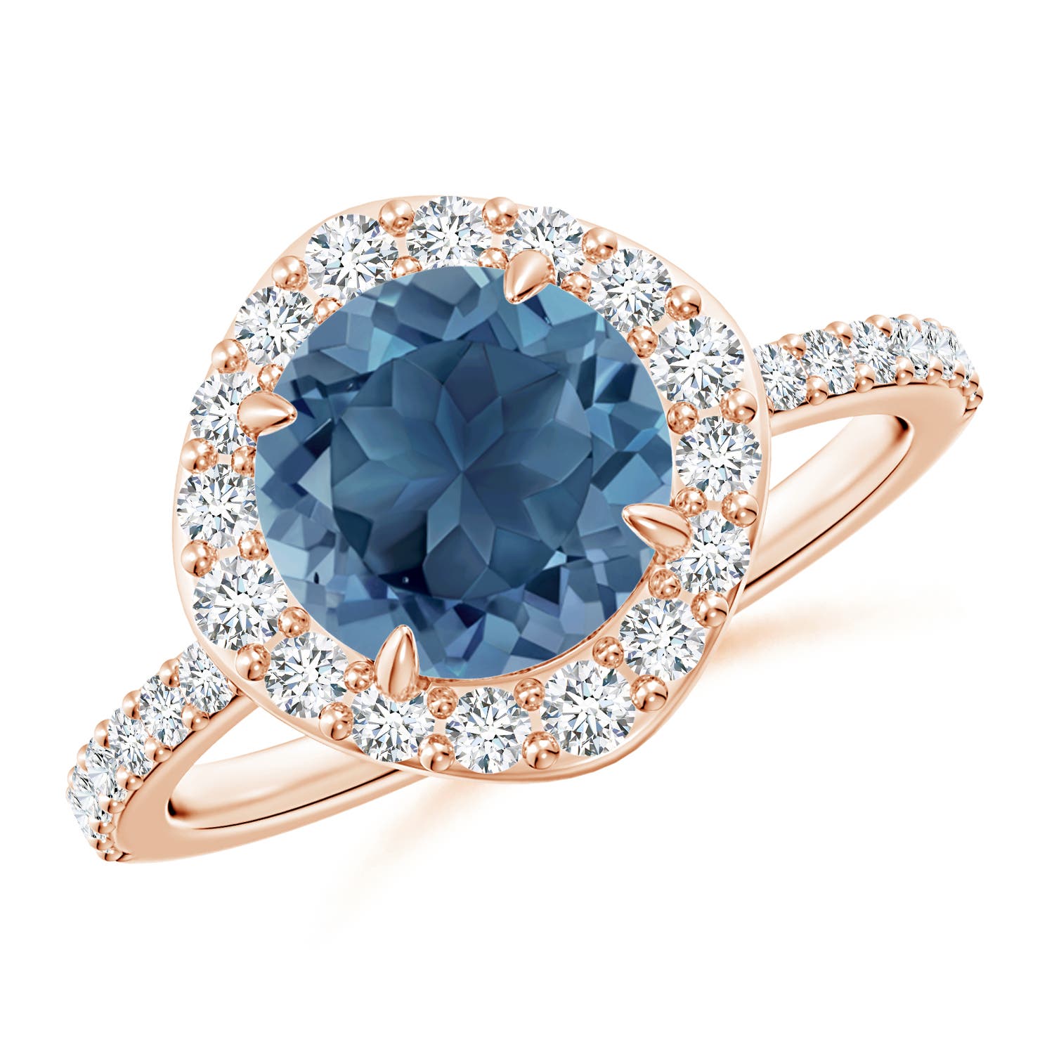 A - London Blue Topaz / 2.87 CT / 14 KT Rose Gold