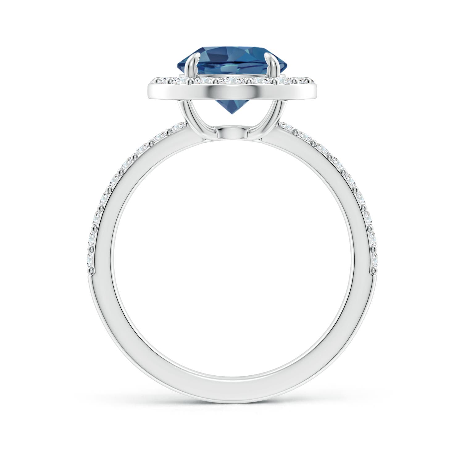 A - London Blue Topaz / 2.87 CT / 14 KT White Gold